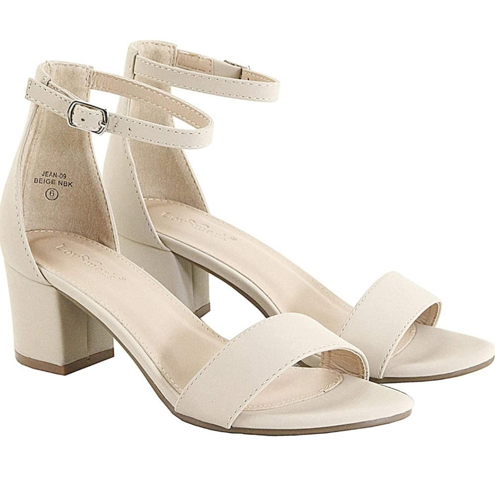 Block Heel Strappy Open Toe Sandals - NWT